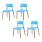 Dining Room Armless Chairs Open Back Solid Wood Legs Chair for Kitchen Blue 4 Piece Set Clearhalo 'Dining Chairs' 'Dining Tables & Seating' 'dining_chair' 'furn' 'furn_dining_chair' 'Furniture' 'Kitchen & Dining Furniture' 6452978