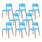 Dining Room Armless Chairs Open Back Solid Wood Legs Chair for Kitchen Blue 8 Piece Set Clearhalo 'Dining Chairs' 'Dining Tables & Seating' 'dining_chair' 'furn' 'furn_dining_chair' 'Furniture' 'Kitchen & Dining Furniture' 6452980