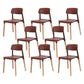 Dining Room Armless Chairs Open Back Solid Wood Legs Chair for Kitchen Brown 8 Piece Set Clearhalo 'Dining Chairs' 'Dining Tables & Seating' 'dining_chair' 'furn' 'furn_dining_chair' 'Furniture' 'Kitchen & Dining Furniture' 6452984