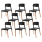 Dining Room Armless Chairs Open Back Solid Wood Legs Chair for Kitchen Black 8 Piece Set Clearhalo 'Dining Chairs' 'Dining Tables & Seating' 'dining_chair' 'furn' 'furn_dining_chair' 'Furniture' 'Kitchen & Dining Furniture' 6452988