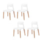 Dining Room Armless Chairs Open Back Solid Wood Legs Chair for Kitchen White 4 Piece Set Clearhalo 'Dining Chairs' 'Dining Tables & Seating' 'dining_chair' 'furn' 'furn_dining_chair' 'Furniture' 'Kitchen & Dining Furniture' 6452991