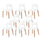 Dining Room Armless Chairs Open Back Solid Wood Legs Chair for Kitchen White 8 Piece Set Clearhalo 'Dining Chairs' 'Dining Tables & Seating' 'dining_chair' 'furn' 'furn_dining_chair' 'Furniture' 'Kitchen & Dining Furniture' 6452992