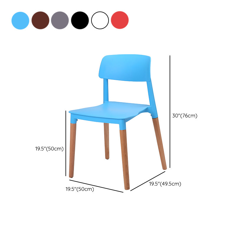 Dining Room Armless Chairs Open Back Solid Wood Legs Chair for Kitchen Clearhalo 'Dining Chairs' 'Dining Tables & Seating' 'dining_chair' 'furn' 'furn_dining_chair' 'Furniture' 'Kitchen & Dining Furniture' 6452995
