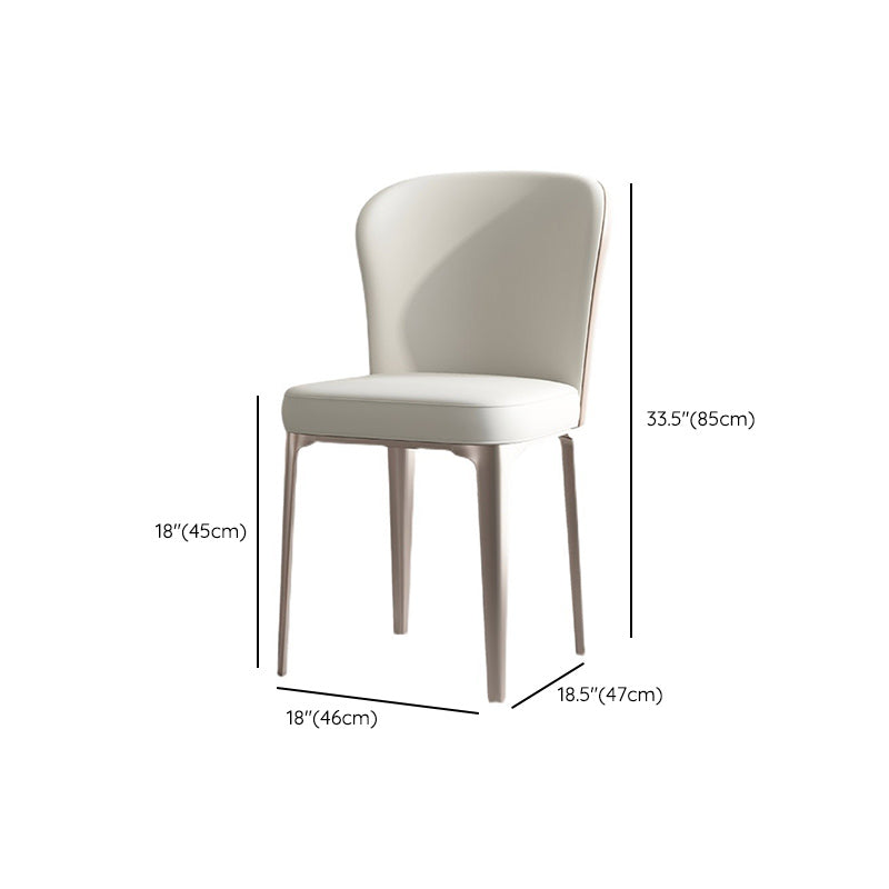 Glam Parsons Side Chair Leather Indoor Dining Chair with Metal Base Clearhalo 'Dining Chairs' 'Dining Tables & Seating' 'dining_chair' 'furn' 'furn_dining_chair' 'Furniture' 'Kitchen & Dining Furniture' 6453036