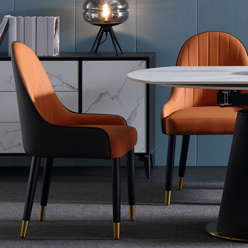 Sedia laterale in pelle glam in pelle sedia da pranzo interno per soggiorno