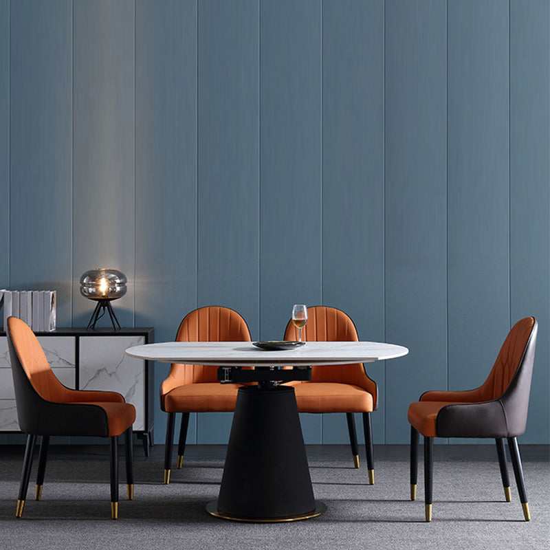 Sedia laterale in pelle glam in pelle sedia da pranzo interno per soggiorno