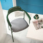 Industrial Indoor-Outdoor Chair Open Back Upholstered Dining Arm Chair