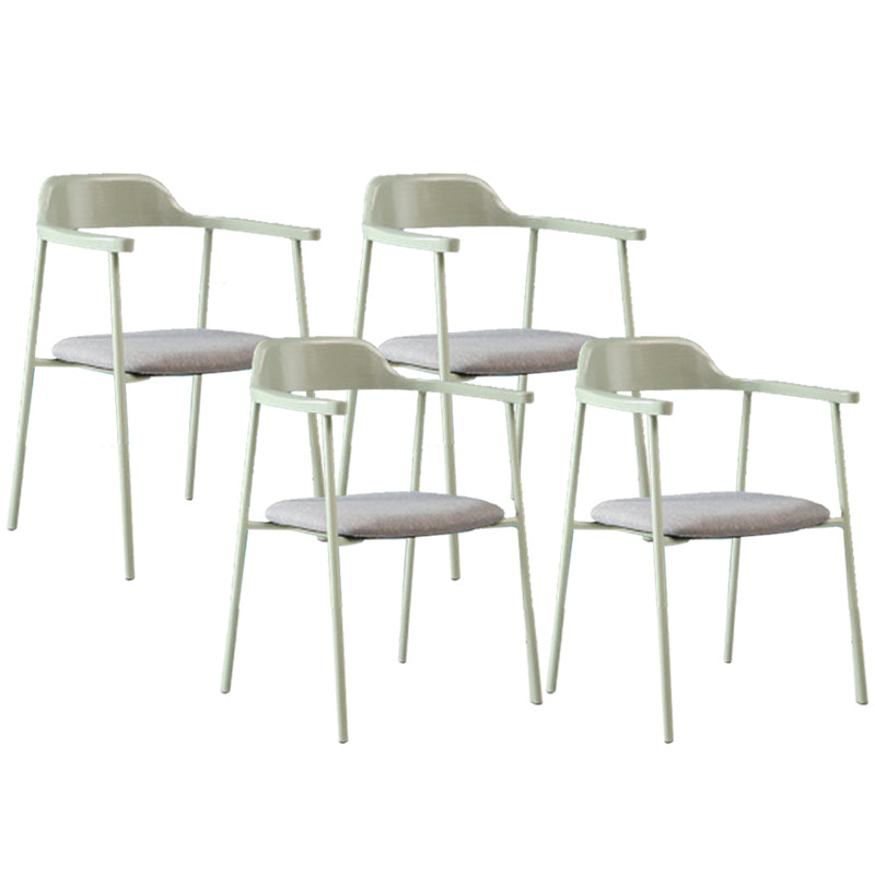 Industrial Indoor-Outdoor Chair Open Back Upholstered Dining Arm Chair