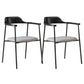 Industrial Indoor-Outdoor Chair Open Back Upholstered Dining Arm Chair