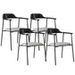 Industrial Indoor-Outdoor Chair Open Back Upholstered Dining Arm Chair