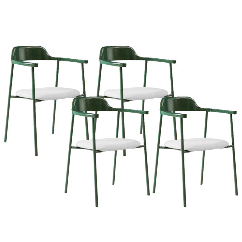 Industrial Indoor-Outdoor Chair Open Back Upholstered Dining Arm Chair