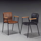 Industrial Metal Chair Dining Room Faux Leather Upholstered Arm Chair Clearhalo 'Dining Chairs' 'Dining Tables & Seating' 'dining_chair' 'furn' 'furn_dining_chair' 'Furniture' 'Kitchen & Dining Furniture' 6453152