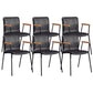 Industrial Metal Chair Dining Room Faux Leather Upholstered Arm Chair Black 6 Piece Set Black Clearhalo 'Dining Chairs' 'Dining Tables & Seating' 'dining_chair' 'furn' 'furn_dining_chair' 'Furniture' 'Kitchen & Dining Furniture' 6453157