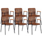 Industrial Metal Chair Dining Room Faux Leather Upholstered Arm Chair Brown 6 Piece Set Black Clearhalo 'Dining Chairs' 'Dining Tables & Seating' 'dining_chair' 'furn' 'furn_dining_chair' 'Furniture' 'Kitchen & Dining Furniture' 6453172