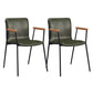 Industrial Metal Chair Dining Room Faux Leather Upholstered Arm Chair Green 2 Piece Set Black Clearhalo 'Dining Chairs' 'Dining Tables & Seating' 'dining_chair' 'furn' 'furn_dining_chair' 'Furniture' 'Kitchen & Dining Furniture' 6453176