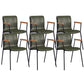 Industrial Metal Chair Dining Room Faux Leather Upholstered Arm Chair Green 6 Piece Set Black Clearhalo 'Dining Chairs' 'Dining Tables & Seating' 'dining_chair' 'furn' 'furn_dining_chair' 'Furniture' 'Kitchen & Dining Furniture' 6453180
