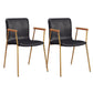Industrial Metal Chair Dining Room Faux Leather Upholstered Arm Chair Black 2 Piece Set Gold Clearhalo 'Dining Chairs' 'Dining Tables & Seating' 'dining_chair' 'furn' 'furn_dining_chair' 'Furniture' 'Kitchen & Dining Furniture' 6453183