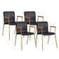 Industrial Metal Chair Dining Room Faux Leather Upholstered Arm Chair Black 4 Piece Set Gold Clearhalo 'Dining Chairs' 'Dining Tables & Seating' 'dining_chair' 'furn' 'furn_dining_chair' 'Furniture' 'Kitchen & Dining Furniture' 6453184