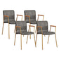 Industrial Metal Chair Dining Room Faux Leather Upholstered Arm Chair Grey 4 Piece Set Gold Clearhalo 'Dining Chairs' 'Dining Tables & Seating' 'dining_chair' 'furn' 'furn_dining_chair' 'Furniture' 'Kitchen & Dining Furniture' 6453188