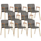 Industrial Metal Chair Dining Room Faux Leather Upholstered Arm Chair Grey 8 Piece Set Gold Clearhalo 'Dining Chairs' 'Dining Tables & Seating' 'dining_chair' 'furn' 'furn_dining_chair' 'Furniture' 'Kitchen & Dining Furniture' 6453190