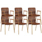 Industrial Metal Chair Dining Room Faux Leather Upholstered Arm Chair Brown 6 Piece Set Gold Clearhalo 'Dining Chairs' 'Dining Tables & Seating' 'dining_chair' 'furn' 'furn_dining_chair' 'Furniture' 'Kitchen & Dining Furniture' 6453193