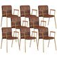 Industrial Metal Chair Dining Room Faux Leather Upholstered Arm Chair Brown 8 Piece Set Gold Clearhalo 'Dining Chairs' 'Dining Tables & Seating' 'dining_chair' 'furn' 'furn_dining_chair' 'Furniture' 'Kitchen & Dining Furniture' 6453194
