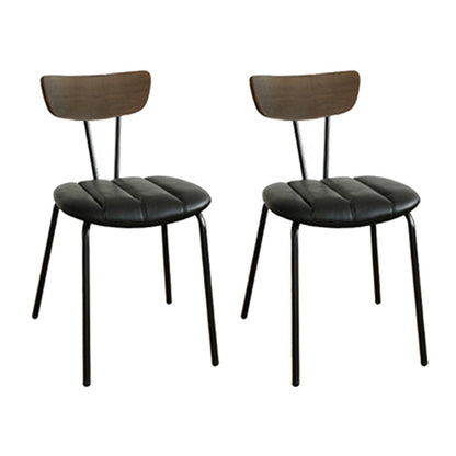 Home Kitchen Industrial Side Chair PU Leather Upholstered Armless Chair