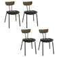 Home Kitchen Industrial Side Chair PU Leather Upholstered Armless Chair