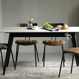 Home Kitchen Industrial Side Chair PU Leather Upholstered Armless Chair