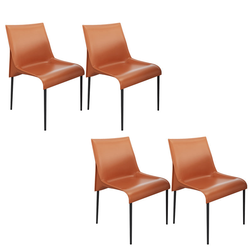 Contemporary Side Chair Leather Armless Dining Chair for Dining Room