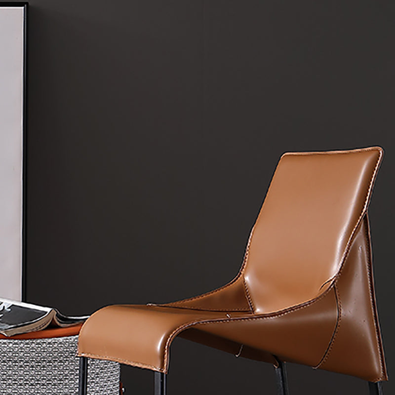 Contemporary Side Chair Leather Armless Dining Chair for Dining Room