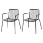 Industrial Patio Dining Chair Slat Back Metal Dining Arm Chairs