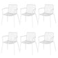 Industrial Patio Dining Chair Slat Back Metal Dining Arm Chairs