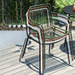 Industrial Patio Dining Chair Slat Back Metal Dining Arm Chairs