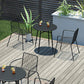 Industrial Patio Dining Chair Slat Back Metal Dining Arm Chairs