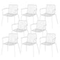 Industrial Patio Dining Chair Slat Back Metal Dining Arm Chairs
