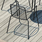 Industrial Patio Dining Chair Slat Back Metal Dining Arm Chairs
