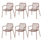 Industrial Patio Dining Chair Slat Back Metal Dining Arm Chairs