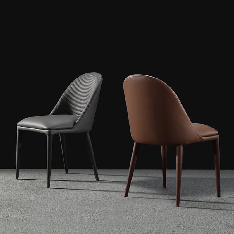 Parsons Side Chair Leather Metal Base Dining Chair for Dining Room Clearhalo 'Dining Chairs' 'Dining Tables & Seating' 'dining_chair' 'furn' 'furn_dining_chair' 'Furniture' 'Kitchen & Dining Furniture' 6453337