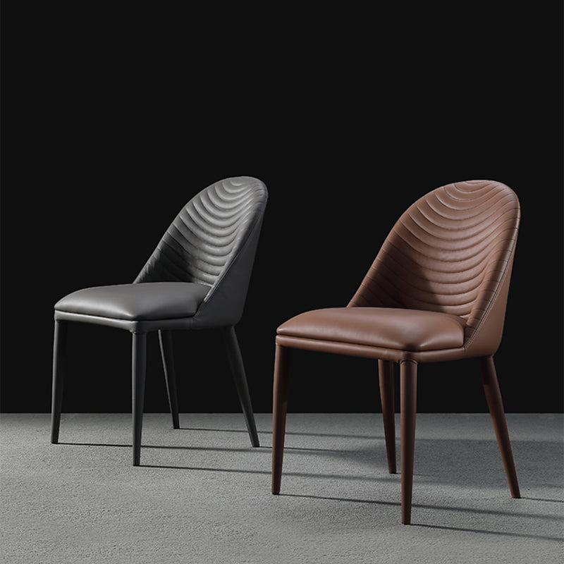 Parsons Side Chair Leather Metal Base Dining Chair for Dining Room Clearhalo 'Dining Chairs' 'Dining Tables & Seating' 'dining_chair' 'furn' 'furn_dining_chair' 'Furniture' 'Kitchen & Dining Furniture' 6453340