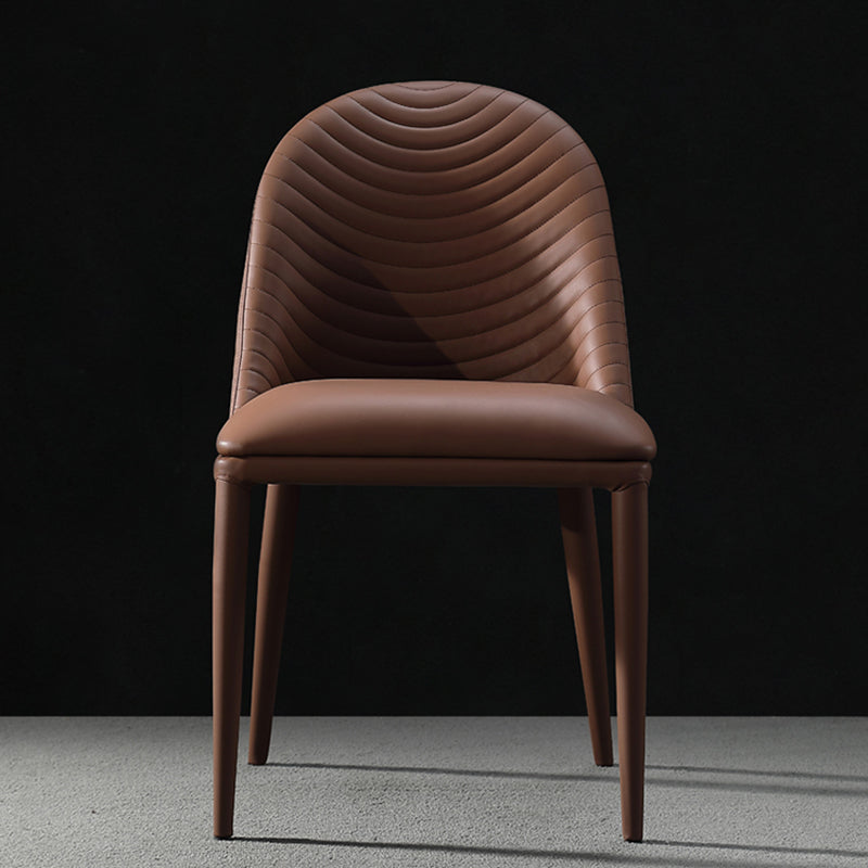 Parsons Side Chair Leather Metal Base Dining Chair for Dining Room Clearhalo 'Dining Chairs' 'Dining Tables & Seating' 'dining_chair' 'furn' 'furn_dining_chair' 'Furniture' 'Kitchen & Dining Furniture' 6453342