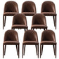 Parsons Side Chair Leather Metal Base Dining Chair for Dining Room Brown 8 Piece Set Clearhalo 'Dining Chairs' 'Dining Tables & Seating' 'dining_chair' 'furn' 'furn_dining_chair' 'Furniture' 'Kitchen & Dining Furniture' 6453343
