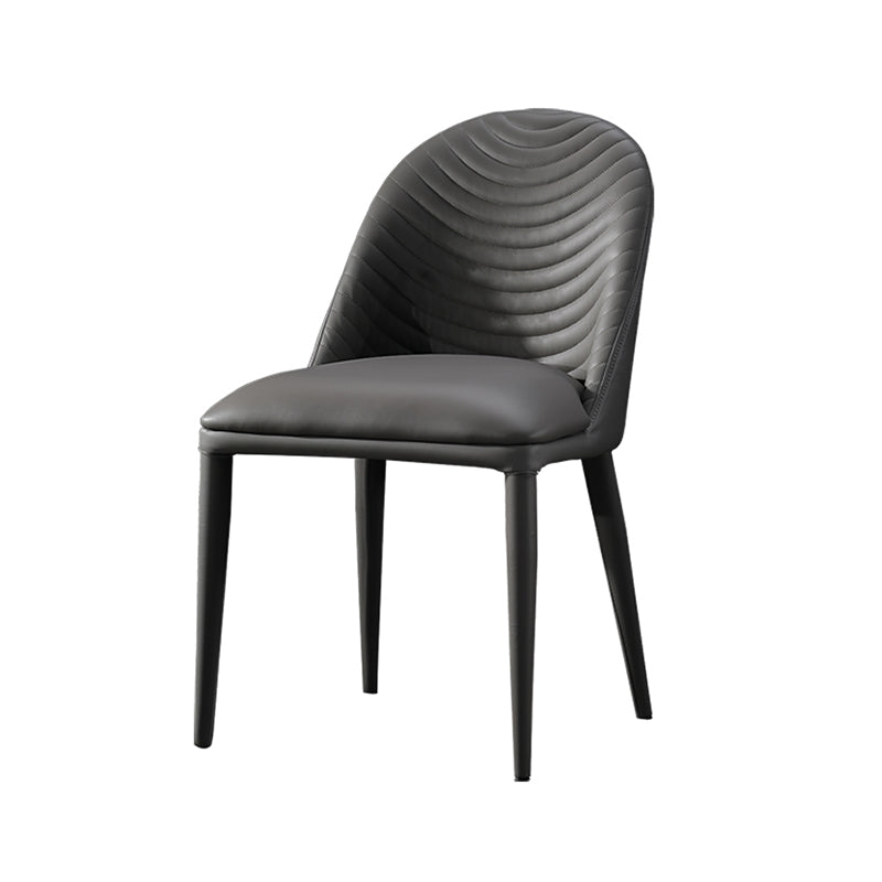 Parsons Side Chair Leather Metal Base Dining Chair for Dining Room Clearhalo 'Dining Chairs' 'Dining Tables & Seating' 'dining_chair' 'furn' 'furn_dining_chair' 'Furniture' 'Kitchen & Dining Furniture' 6453345