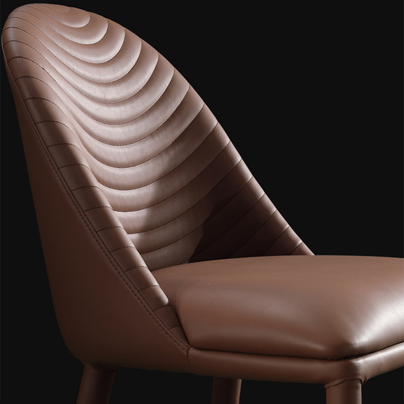 Parsons Side Chair Leather Metal Base Dining Chair for Dining Room Clearhalo 'Dining Chairs' 'Dining Tables & Seating' 'dining_chair' 'furn' 'furn_dining_chair' 'Furniture' 'Kitchen & Dining Furniture' 6453347