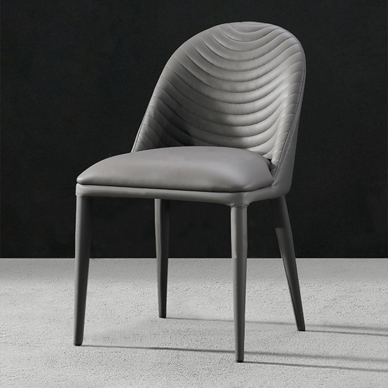 Parsons Side Chair Leather Metal Base Dining Chair for Dining Room Clearhalo 'Dining Chairs' 'Dining Tables & Seating' 'dining_chair' 'furn' 'furn_dining_chair' 'Furniture' 'Kitchen & Dining Furniture' 6453350