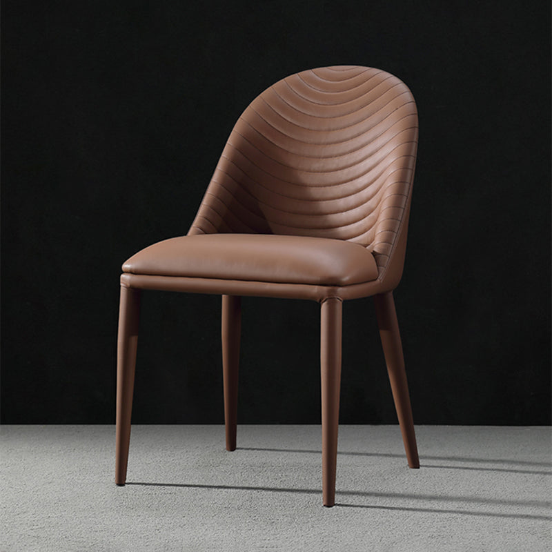 Parsons Side Chair Leather Metal Base Dining Chair for Dining Room Clearhalo 'Dining Chairs' 'Dining Tables & Seating' 'dining_chair' 'furn' 'furn_dining_chair' 'Furniture' 'Kitchen & Dining Furniture' 6453351