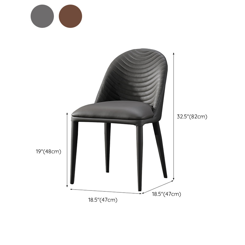 Parsons Side Chair Leather Metal Base Dining Chair for Dining Room Clearhalo 'Dining Chairs' 'Dining Tables & Seating' 'dining_chair' 'furn' 'furn_dining_chair' 'Furniture' 'Kitchen & Dining Furniture' 6453355