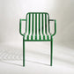 Dining Room Industrial Chair Metal Slat Back Dining Chair in Green
