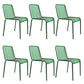 Dining Room Industrial Chair Metal Slat Back Dining Chair in Green