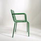 Dining Room Industrial Chair Metal Slat Back Dining Chair in Green